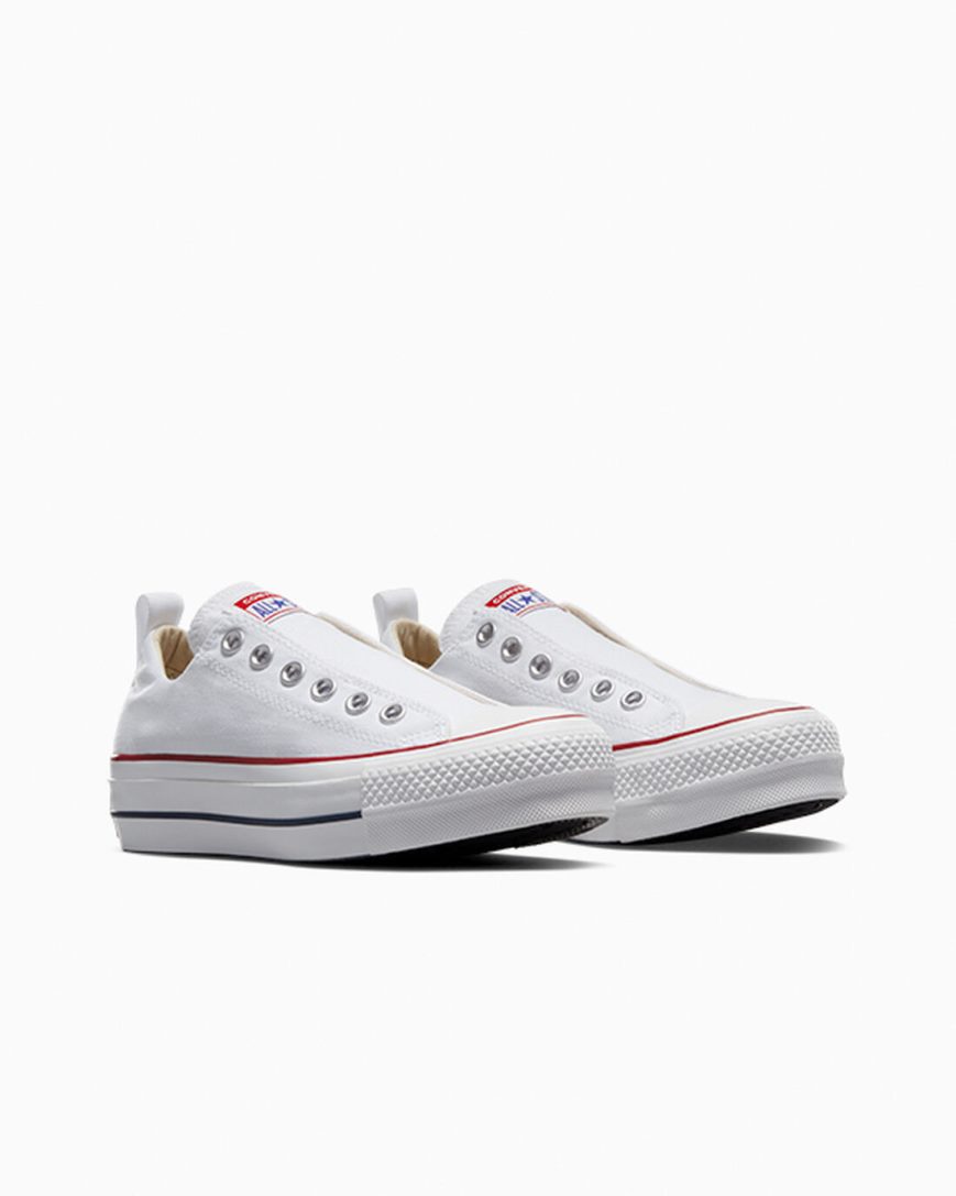 Pantofi Platforma Dama Converse Chuck Taylor All Star Lift Slip Low Top Albi Rosii Albastri | RO CSOFI046